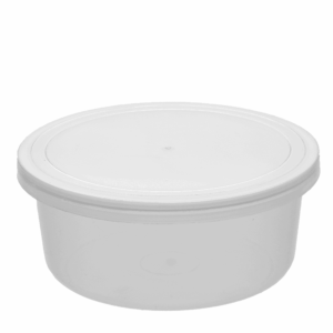 B series 200 ml white round plastic container