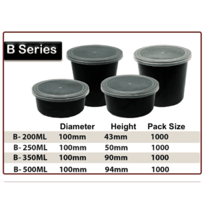B Series Round Takeaway Containers- 200ml, 250 ml, 350 ml, 500ml