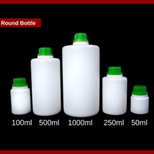 Pesticide round bottles: 50 ml, 100 ml, 250 ml, 500ml, 1000ml