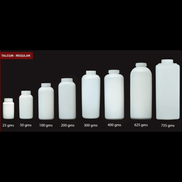 TALCUM POWDER CONTAINERS - REGULAR RANGE- 8 SIZES