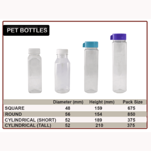 PET BOTTLES- Takeaway Containers
